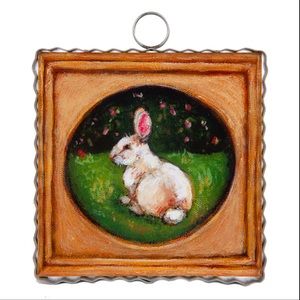 Bunny In Gold Frame Mini Print by The Round Top Collection
